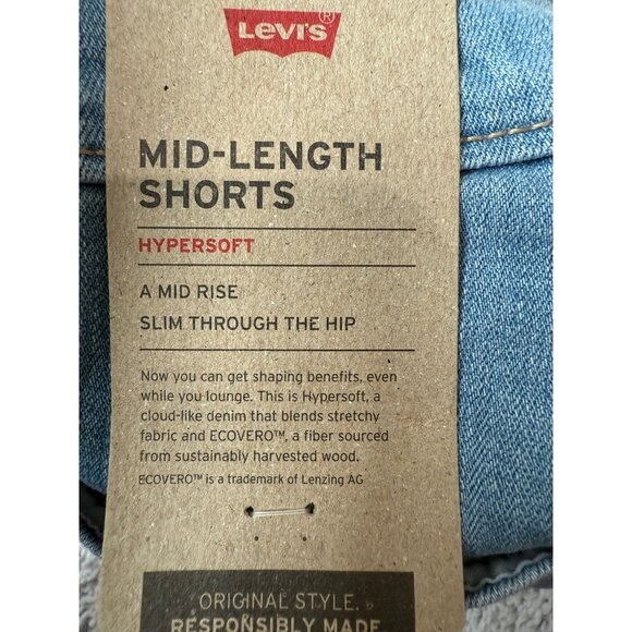 Levi's New Shorts Womens Size 28 Denim Jean Mid Length Rolled Hem Soft - Picture 8 of 15